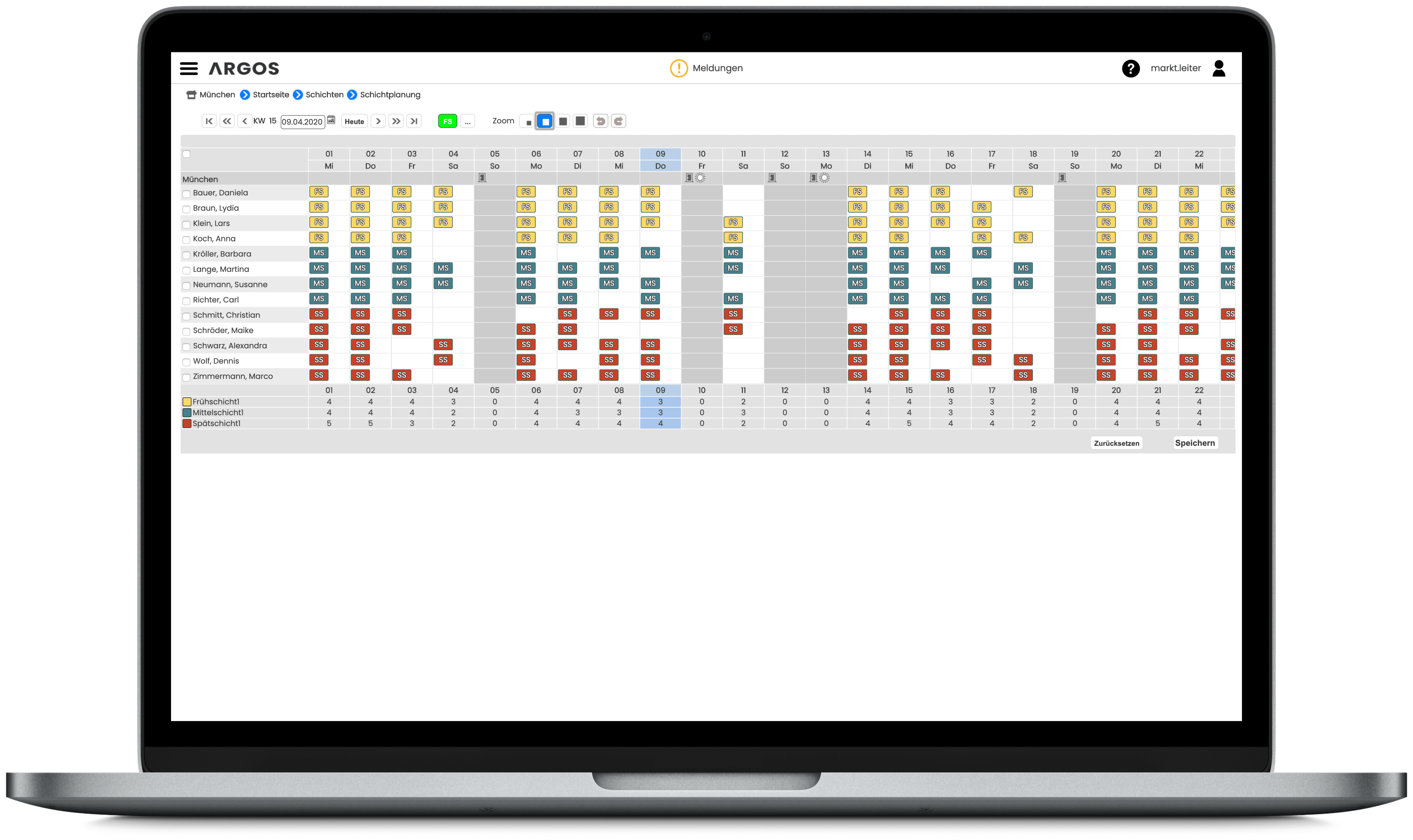 Einfache Schichtplanung